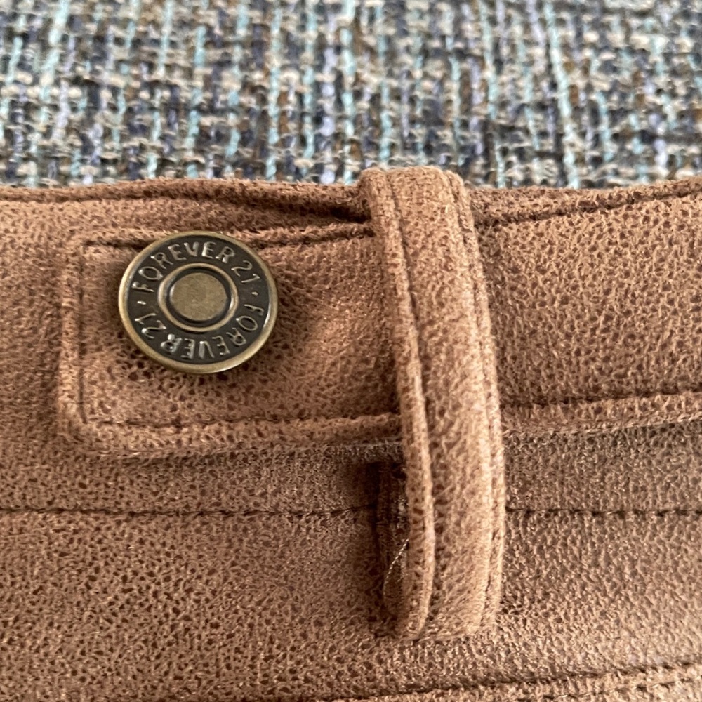 NWT...Forever 21 Brown Boot Cut Suede-Look Pants - Picture 8 of 12